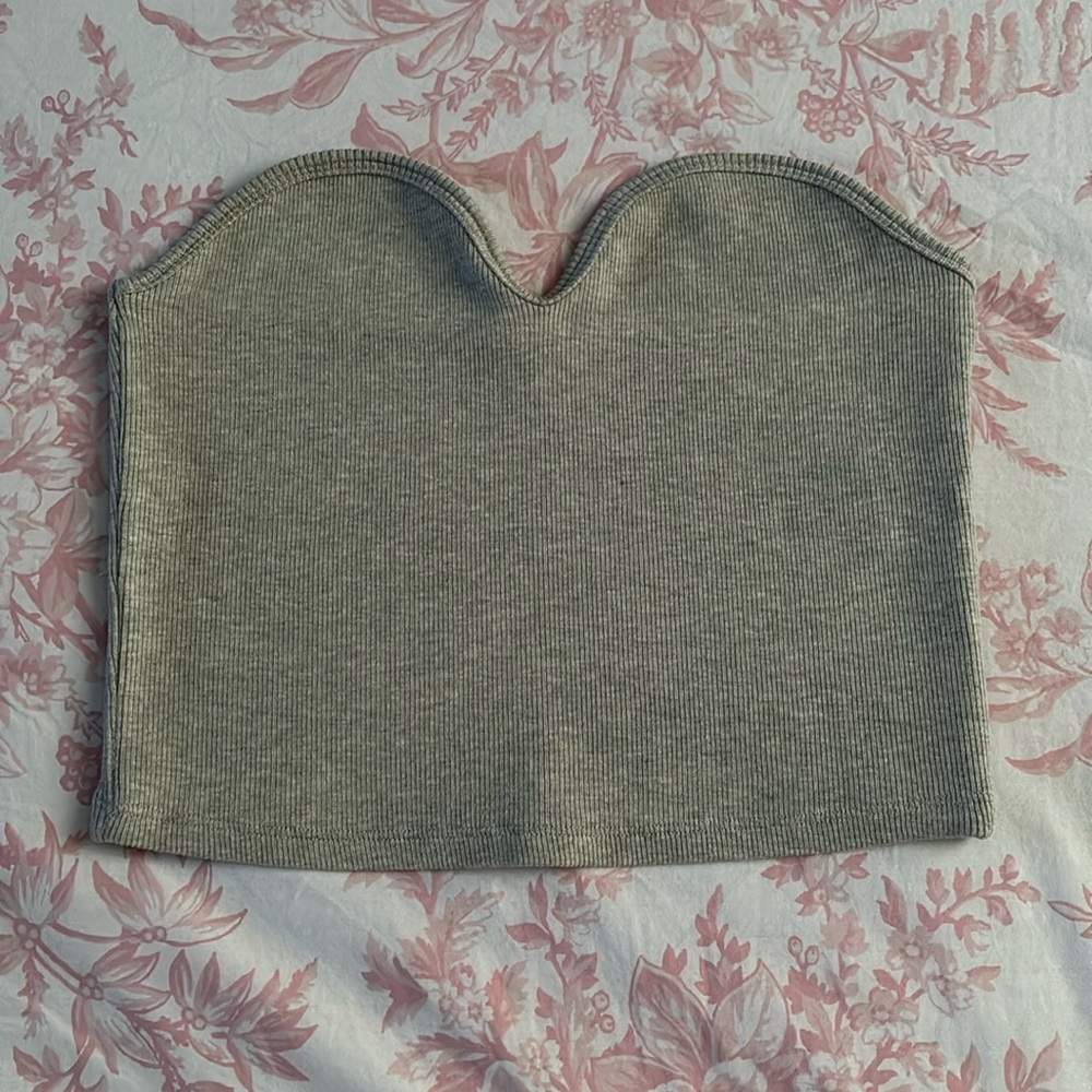 Zara Ribbed Bandeau Crop Top